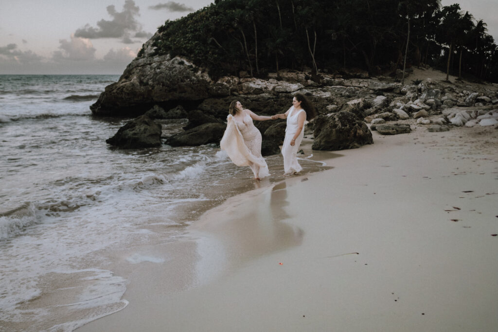 LGBTQ Elopement on the beach in Tulum Mexico