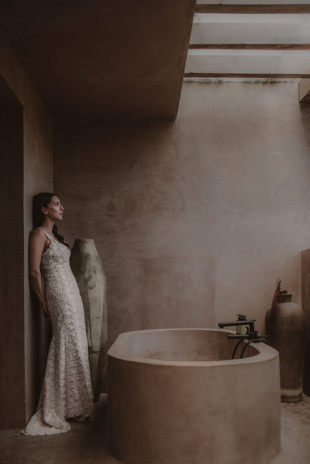 Bride getting ready for her elopement at Xela Tulum.